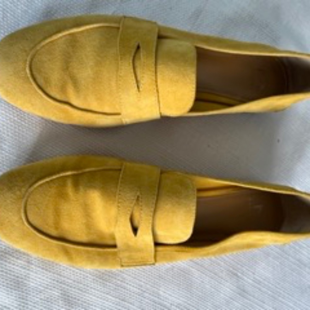 Mark Fisher Yellow Suede Loafers | Size 8.5